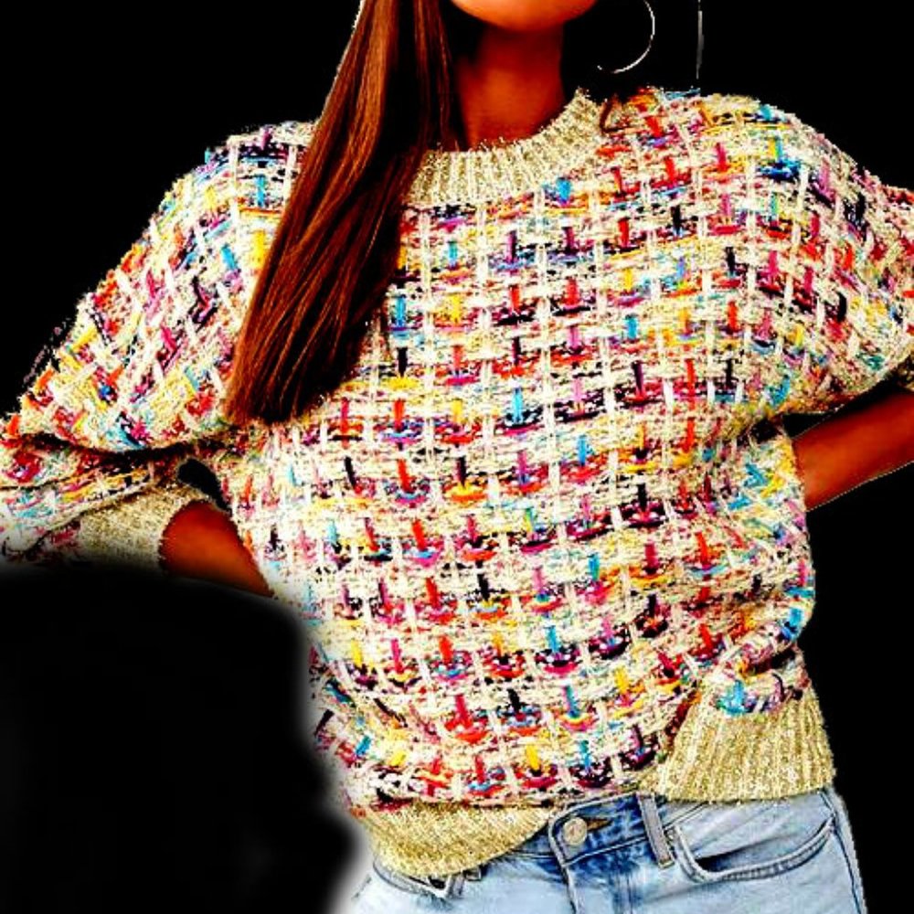 New Women's "Confetti Sweater", L